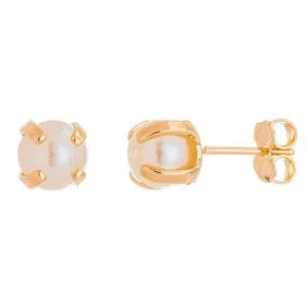 Brinco com pérola  de 4mm banhado a ouro 18k - Biju & Cia.