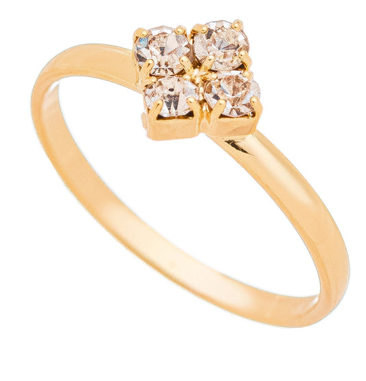Anel infantil com losango de zircônia banhado a ouro 18k - Biju & Cia.