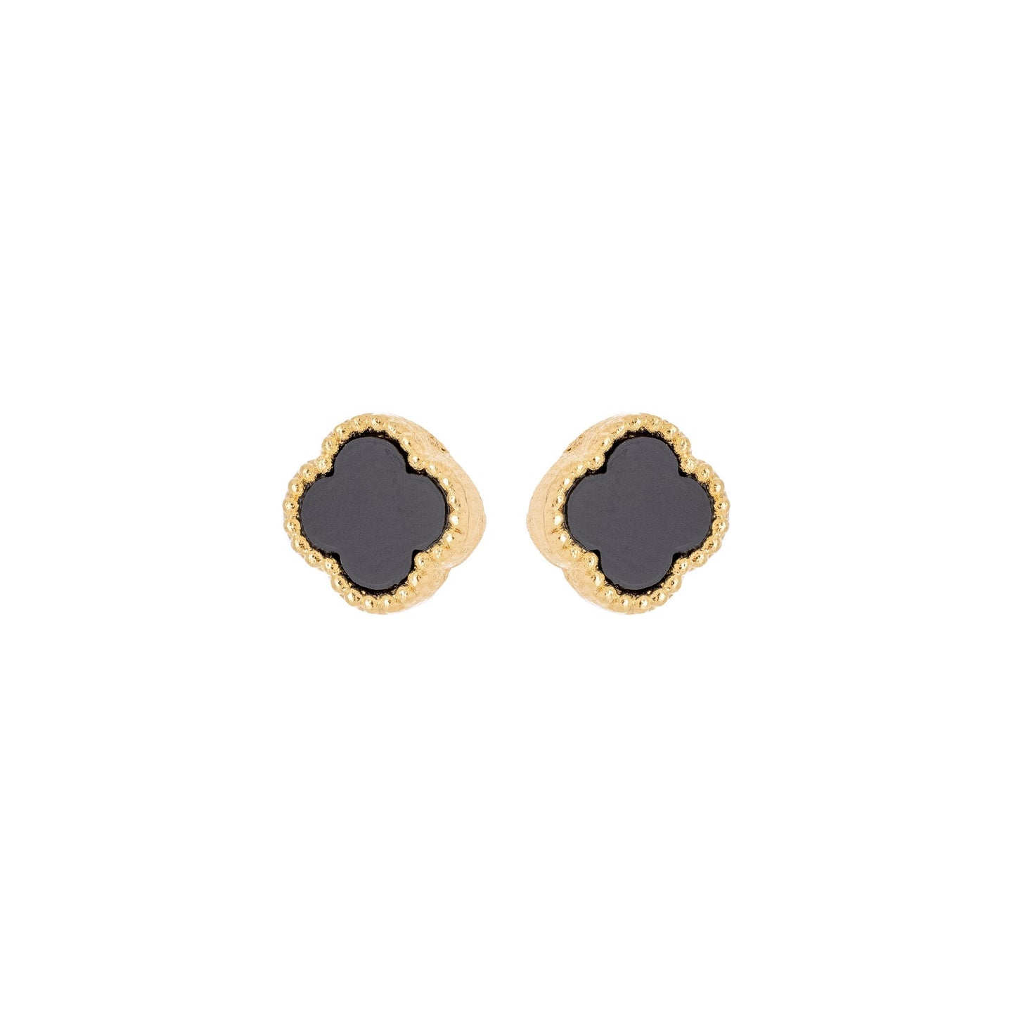 Brinco de trevo com resina banhado a ouro 18k - Biju & Cia.