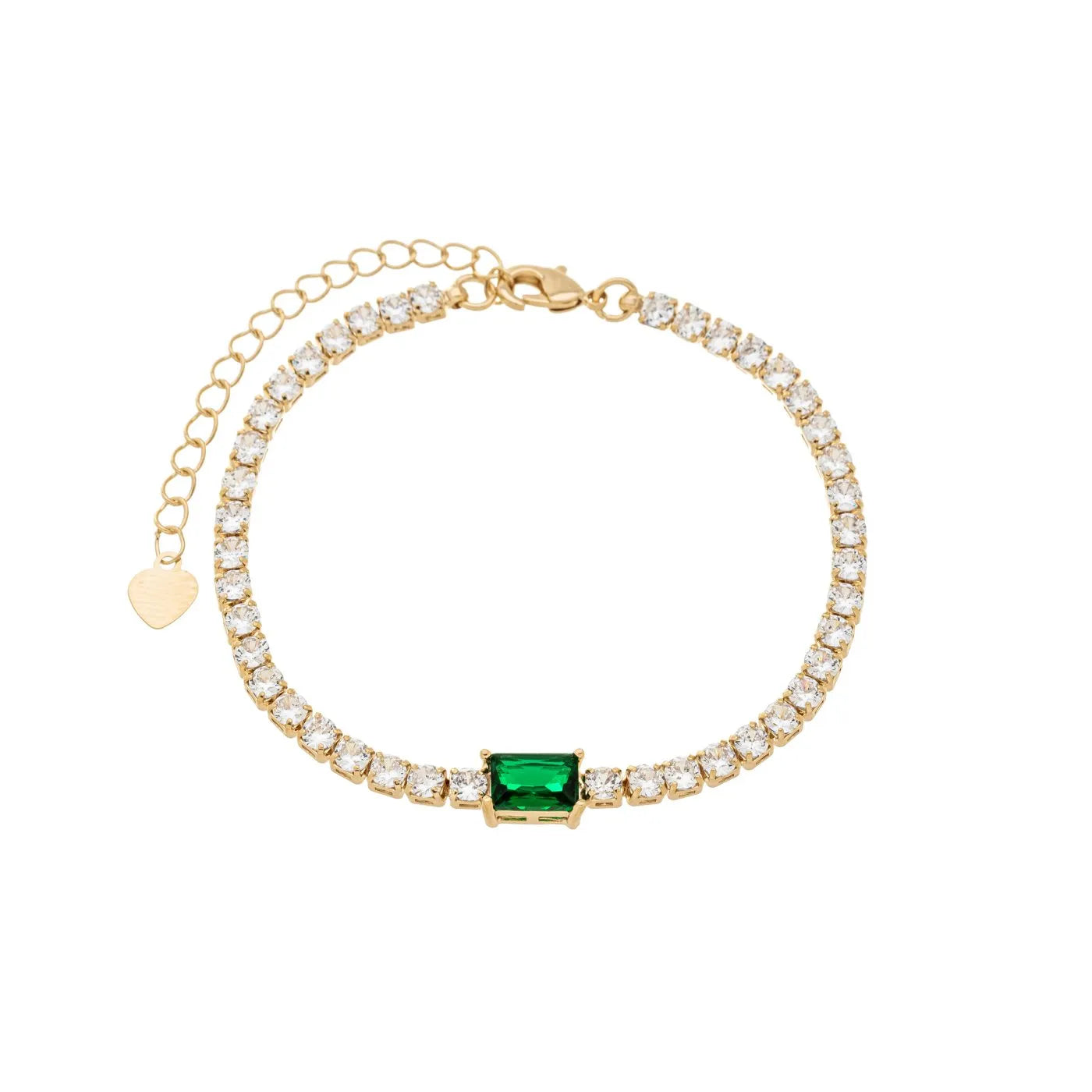 Pulseira riviera com pedra banhada a ouro 18k