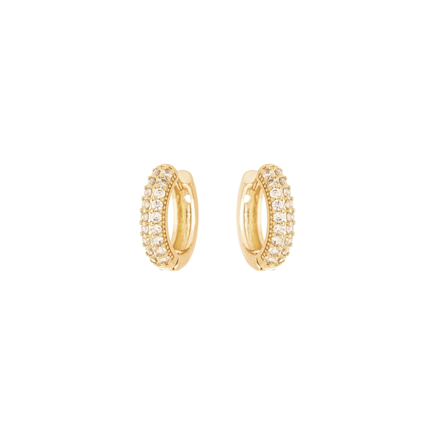 Argola articulada com zircônias banhada a ouro 18k - Biju & Cia.