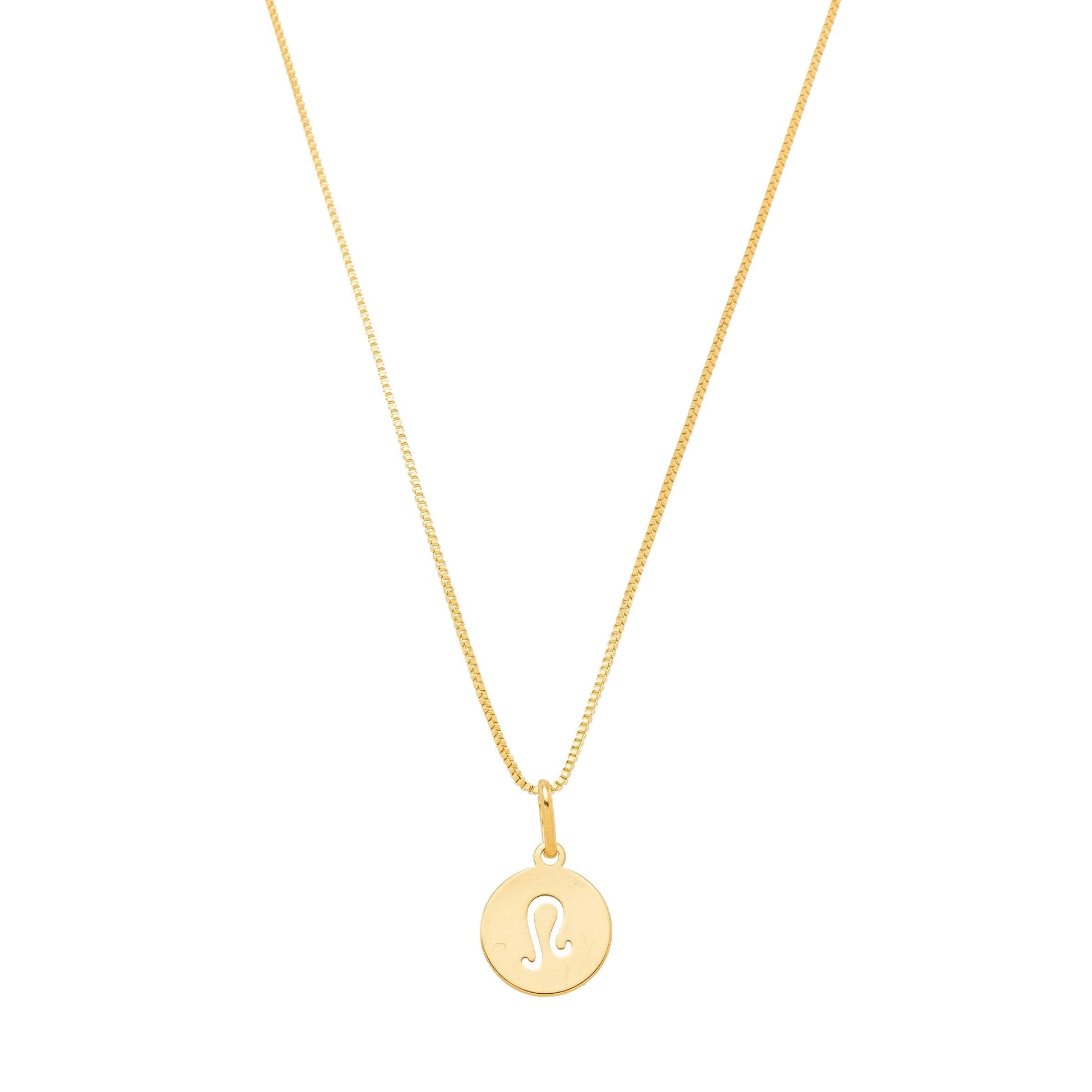 Gargantilha com pingente redondo de signos banhada a ouro 18k - Biju & Cia.