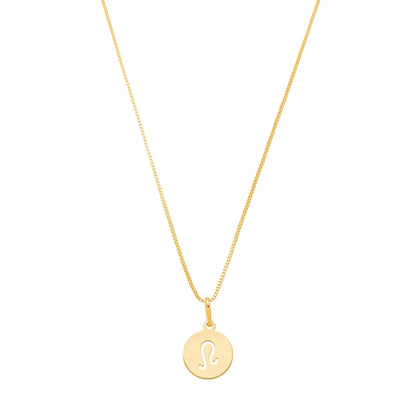 Gargantilha com pingente redondo de signos banhada a ouro 18k - Biju & Cia.