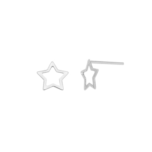 Brinco de estrela vazada em aço inox - Biju & Cia.