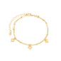 Pulseira bolinhas e corações banhada a ouro 18k - Biju & Cia.