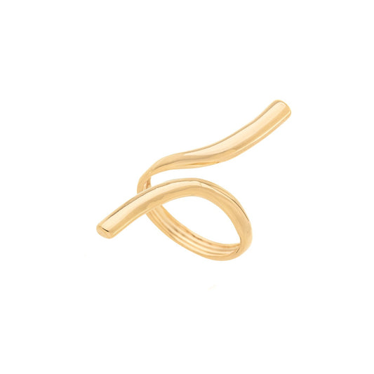 Anel liso regulável banhado a ouro 18k