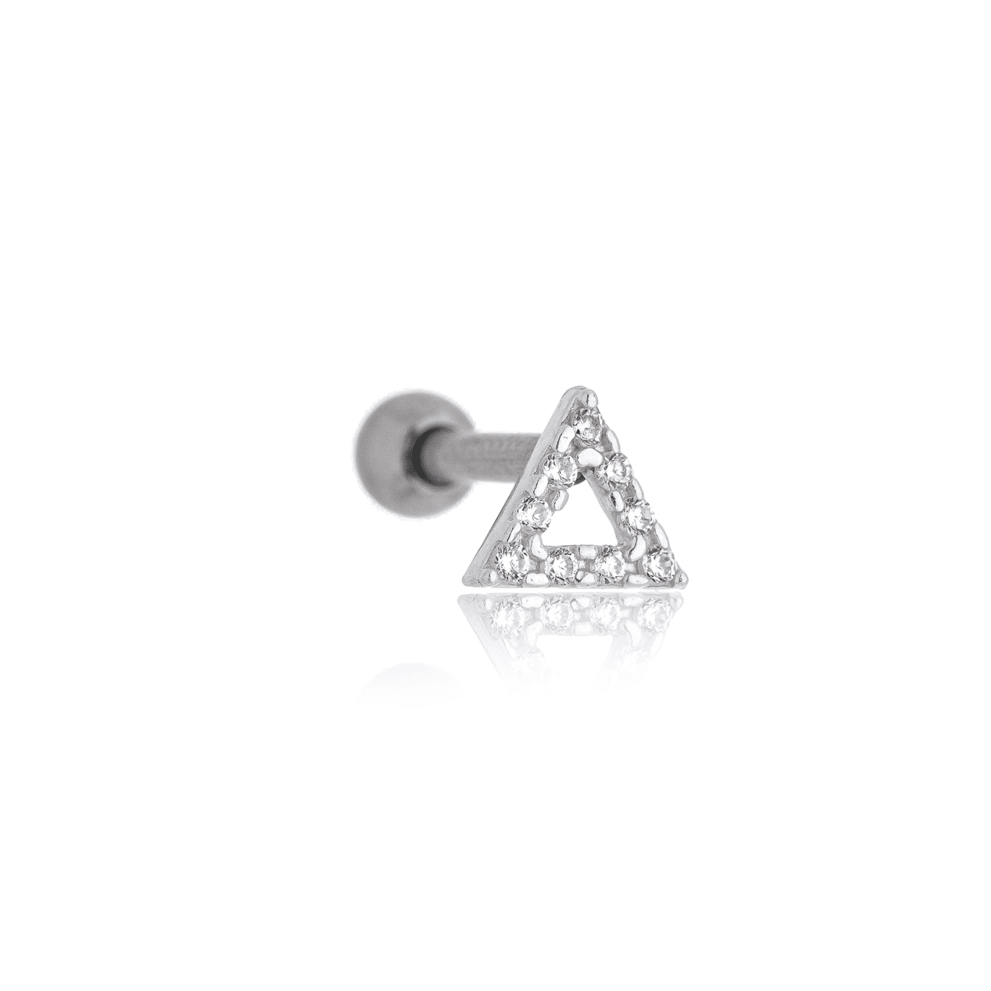 Piercing triângulo com zircônias em prata 925 - Biju & Cia.