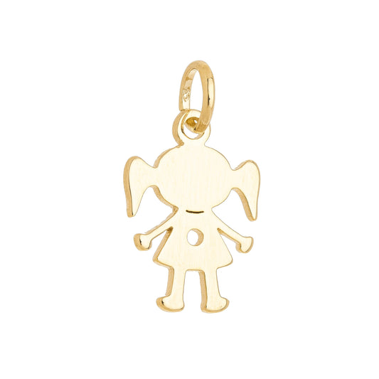 Pingente menina banhado a ouro 18k - Biju & Cia.