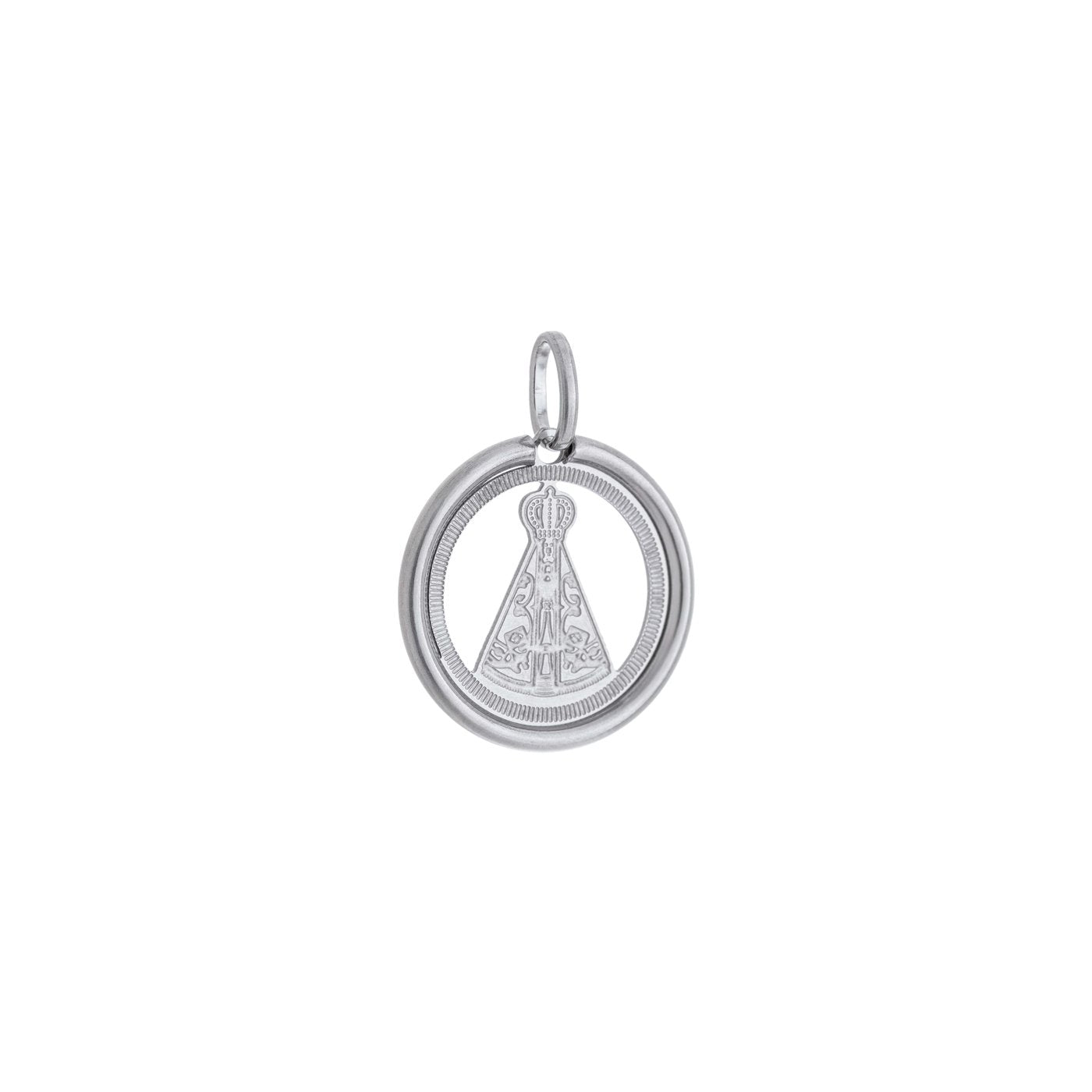 Pingente nossa senhora aparecida em aço inox