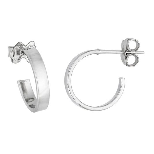 Brinco de argola pequena lisa em aço inox - Biju & Cia.
