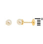 Brinco infantil com pérola de 4mm banhado a ouro 18k - Biju & Cia.