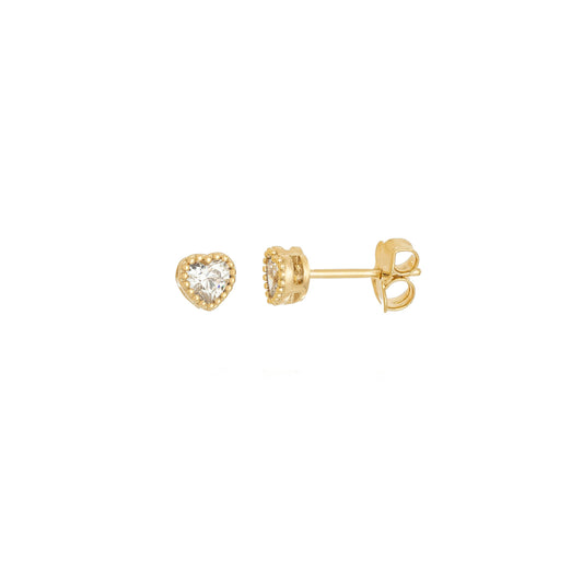 Brinco coração banhado a ouro 18k