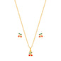 Conjunto cereja com resina banhado a ouro 18k - Biju & Cia.