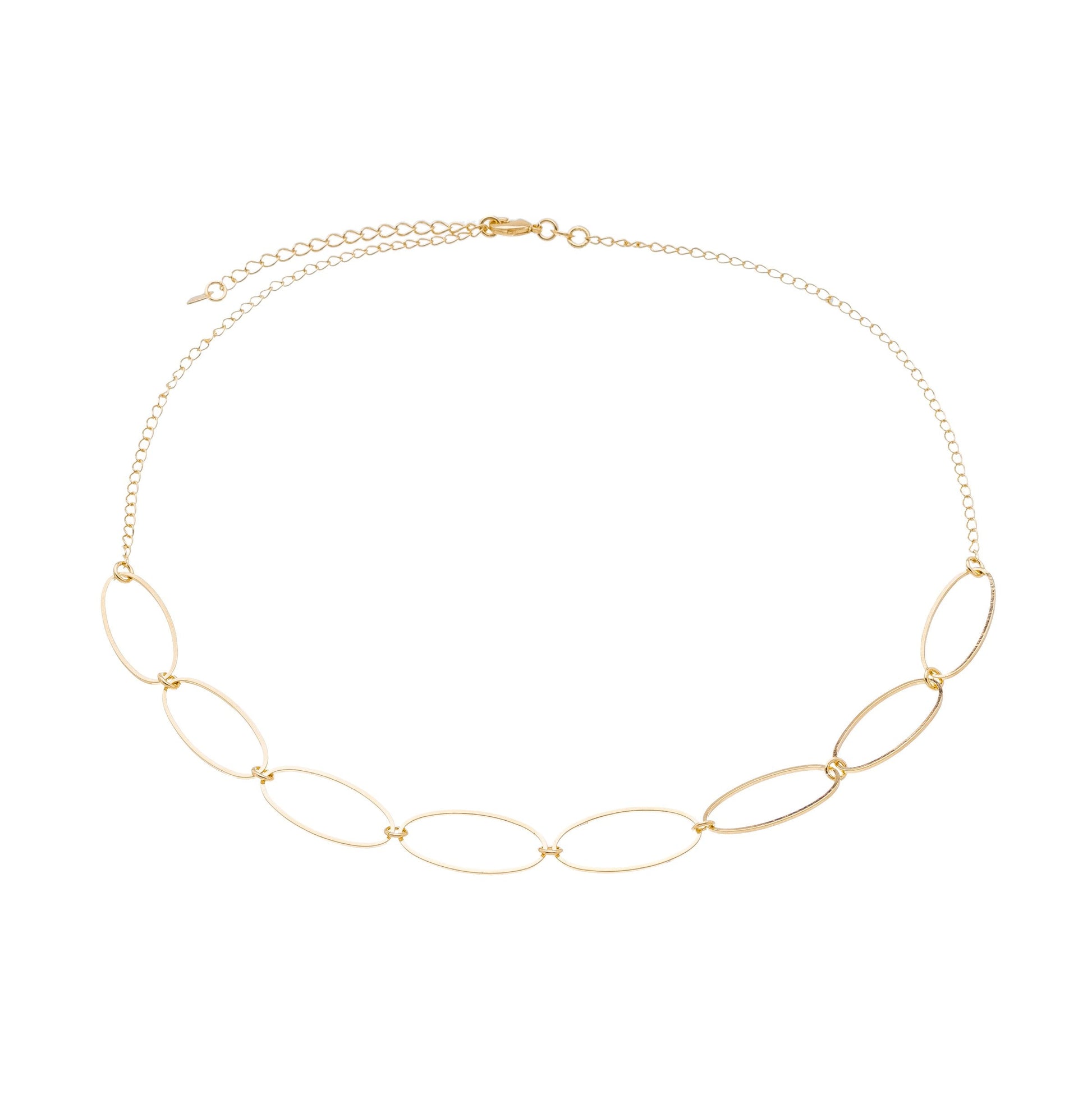 Choker elos ovais banhada a ouro 18k - Biju & Cia.