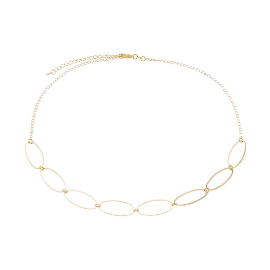 Choker elos ovais banhada a ouro 18k - Biju & Cia.