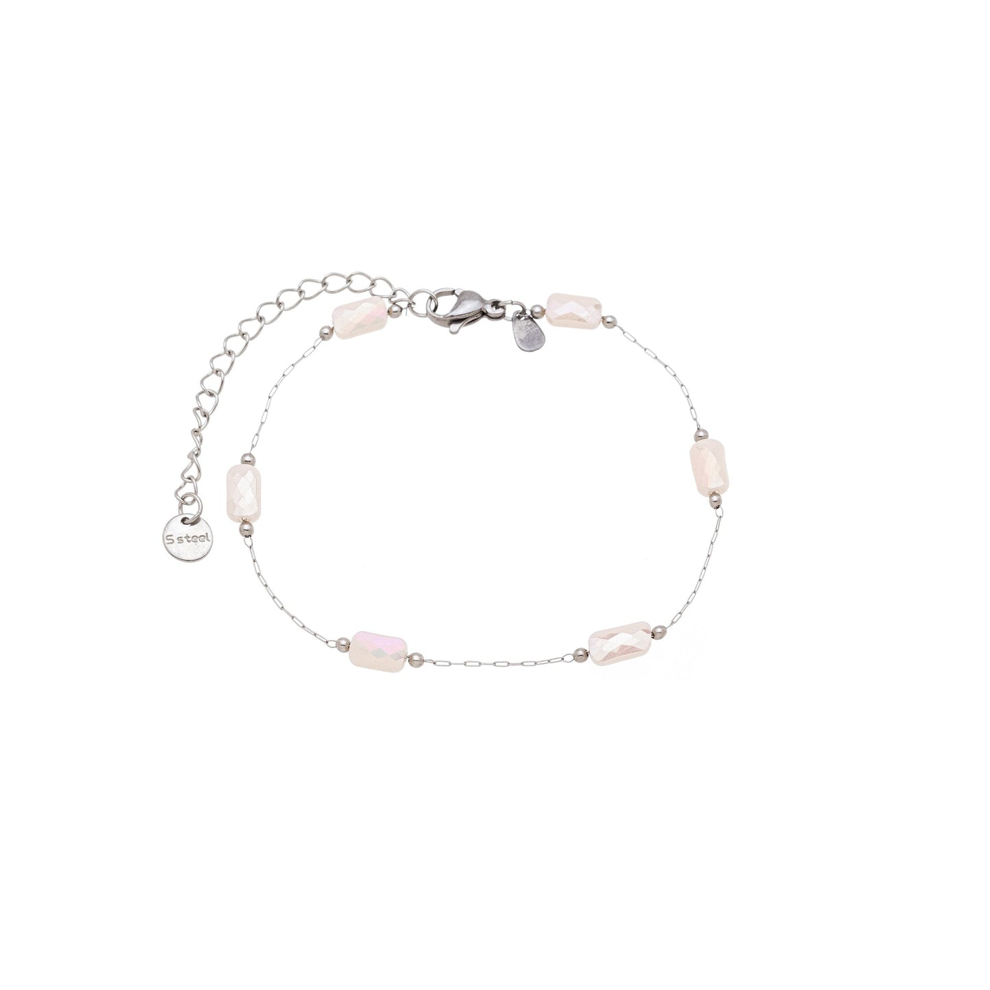 Pulseira com pedras em aço inox - Biju & Cia.