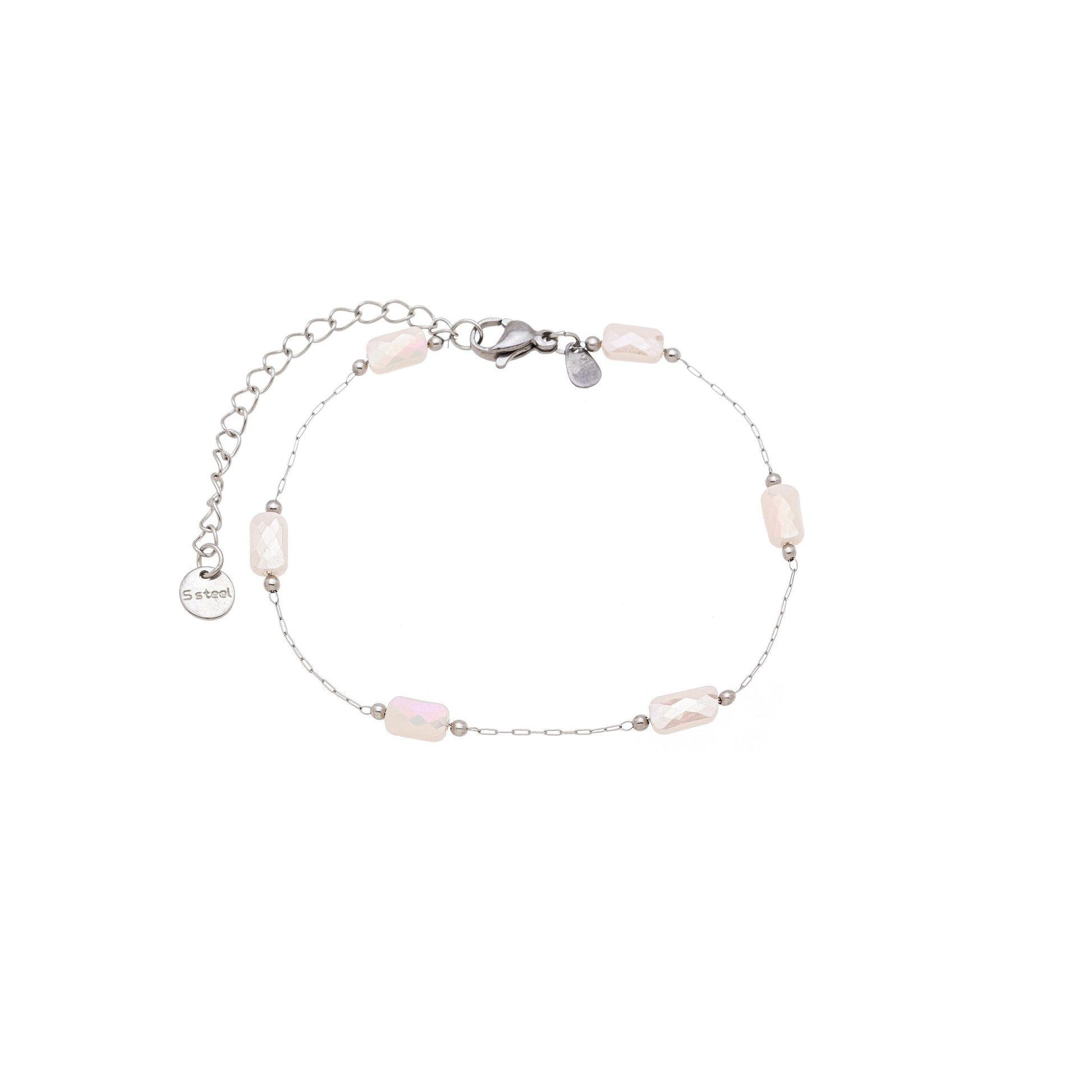 Pulseira com pedras em aço inox - Biju & Cia.