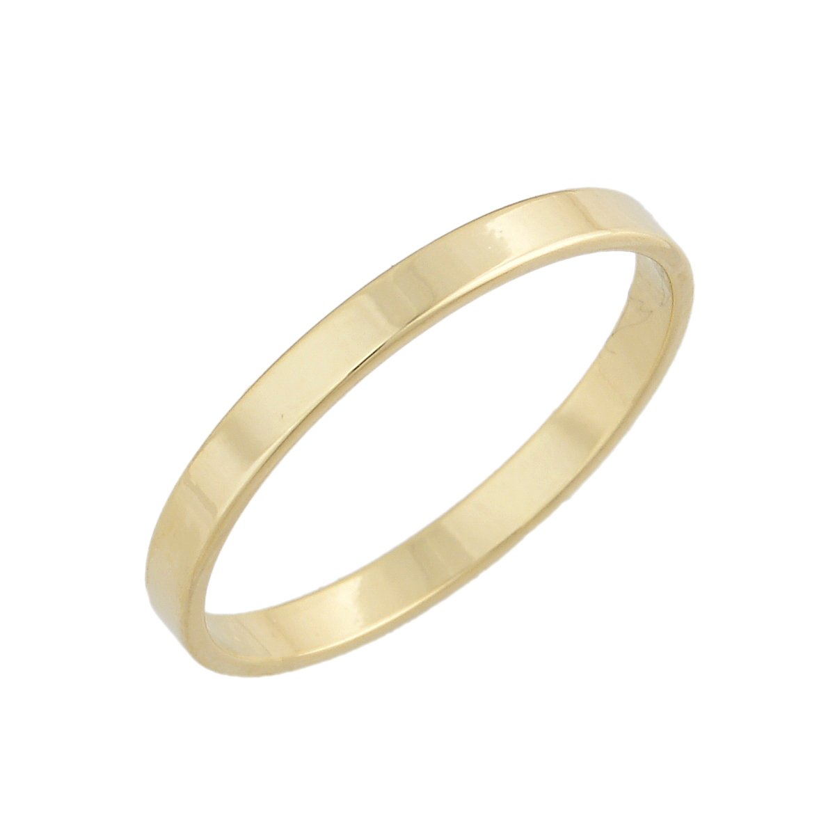 Aliança de compromisso quadrada de 3mm banhada a ouro 18k