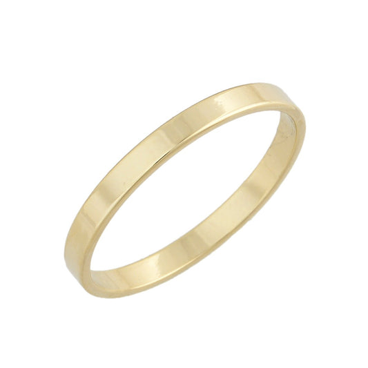 Aliança de compromisso quadrada de 3mm banhada a ouro 18k