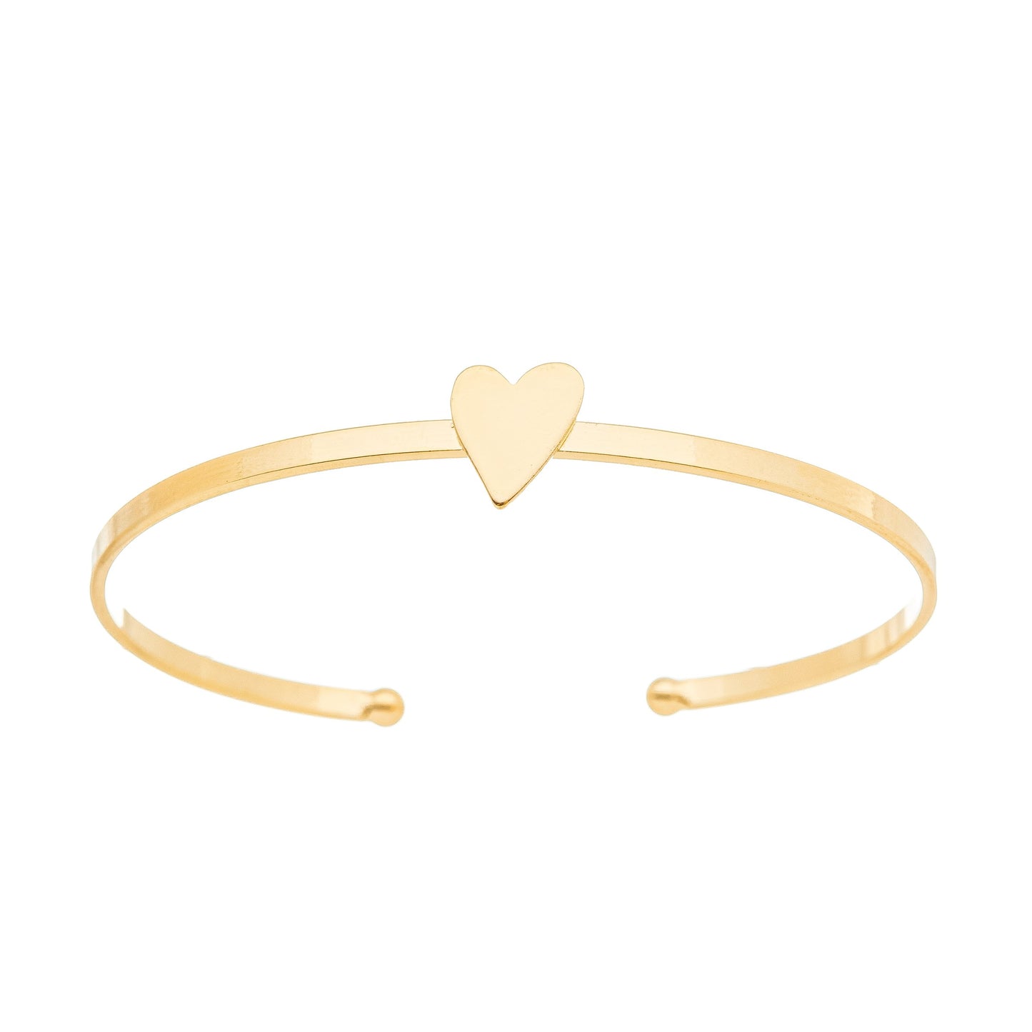 Bracelete com coração banhado a ouro 18k