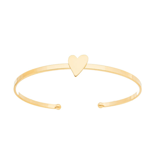 Bracelete com coração banhado a ouro 18k
