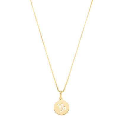 Gargantilha com pingente redondo de signos banhada a ouro 18k - Biju & Cia.