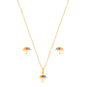 Conjunto guarda chuva resina banhado a ouro 18k - Biju & Cia.