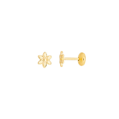 Brinco de flor baby banhado a ouro 18k - Biju & Cia.