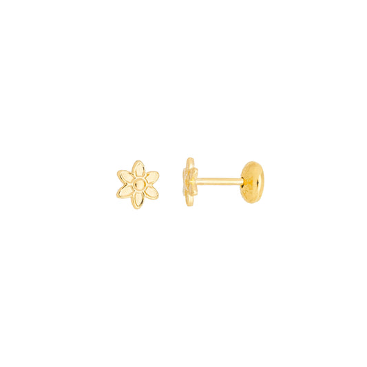 Brinco de flor baby banhado a ouro 18k - Biju & Cia.