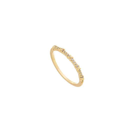 Anel x com zircônias banhado a ouro 18k - Biju & Cia.