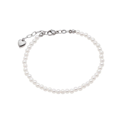 Pulseira com pérolas em aço inox - Biju & Cia.