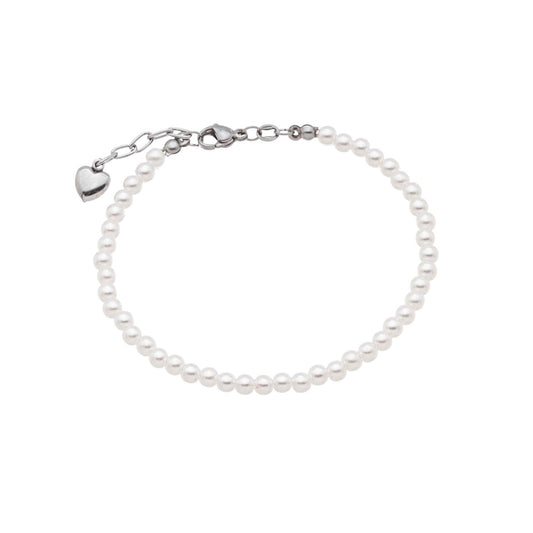 Pulseira com pérolas em aço inox - Biju & Cia.