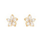Brinco de flor com zircônias banhado a ouro 18k - Biju & Cia.