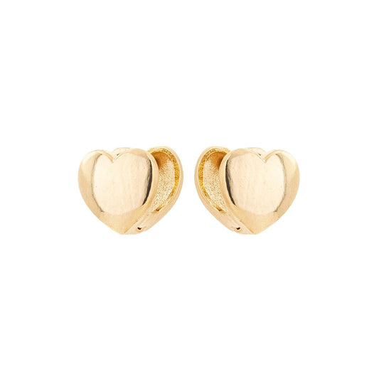 Brinco articulado de coração banhado a ouro 18k - Biju & Cia.