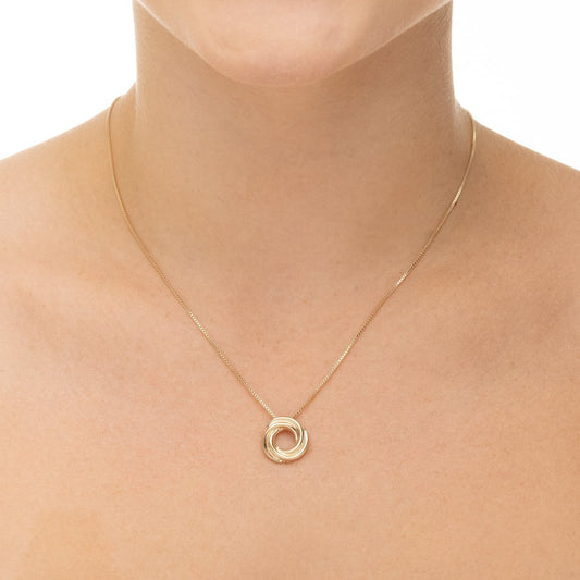 Gargantilha círculo entrelaçado banhada a ouro 18k