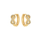 Brinco de argola articulada e infinito de zircônias banhado a ouro 18k - Biju & Cia.