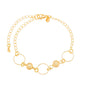 Pulseira círculos e bola banhada a ouro 18k