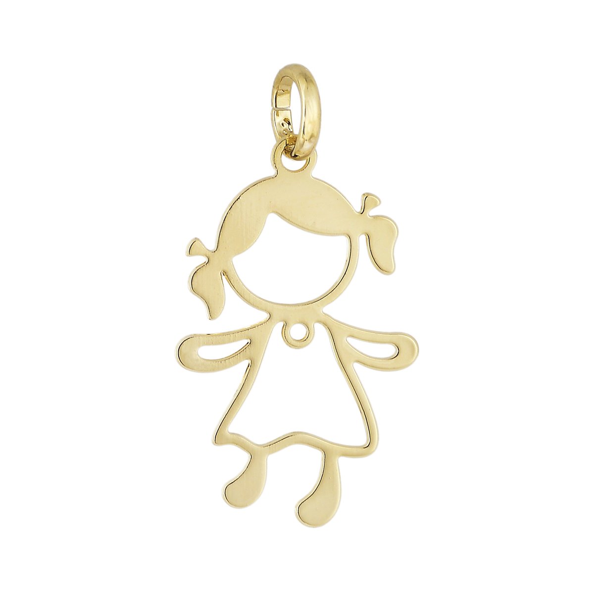 Pingente de menina banhado a ouro 18k - Biju & Cia.