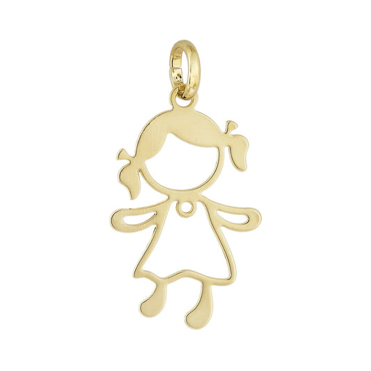Pingente de menina banhado a ouro 18k - Biju & Cia.