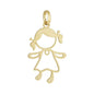 Pingente de menina banhado a ouro 18k - Biju & Cia.