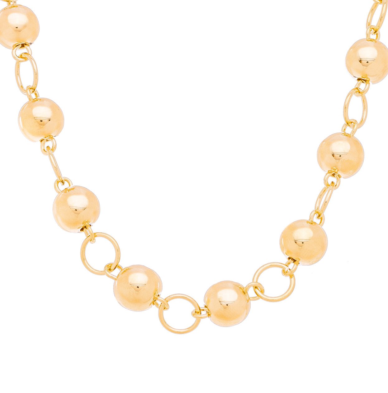Choker bolas e círculos banhada a ouro 18k - Biju & Cia.