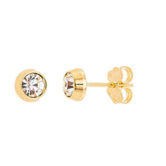 Brinco pedra banhado a ouro 18k