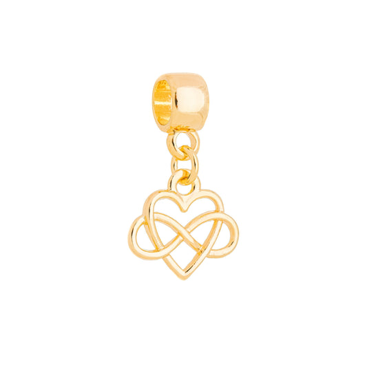 Berloque de coração com infinito banhado a ouro 18k - Biju & Cia.