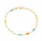 Pulseira de pedras coloridas banhada a ouro 18k - Biju & Cia.