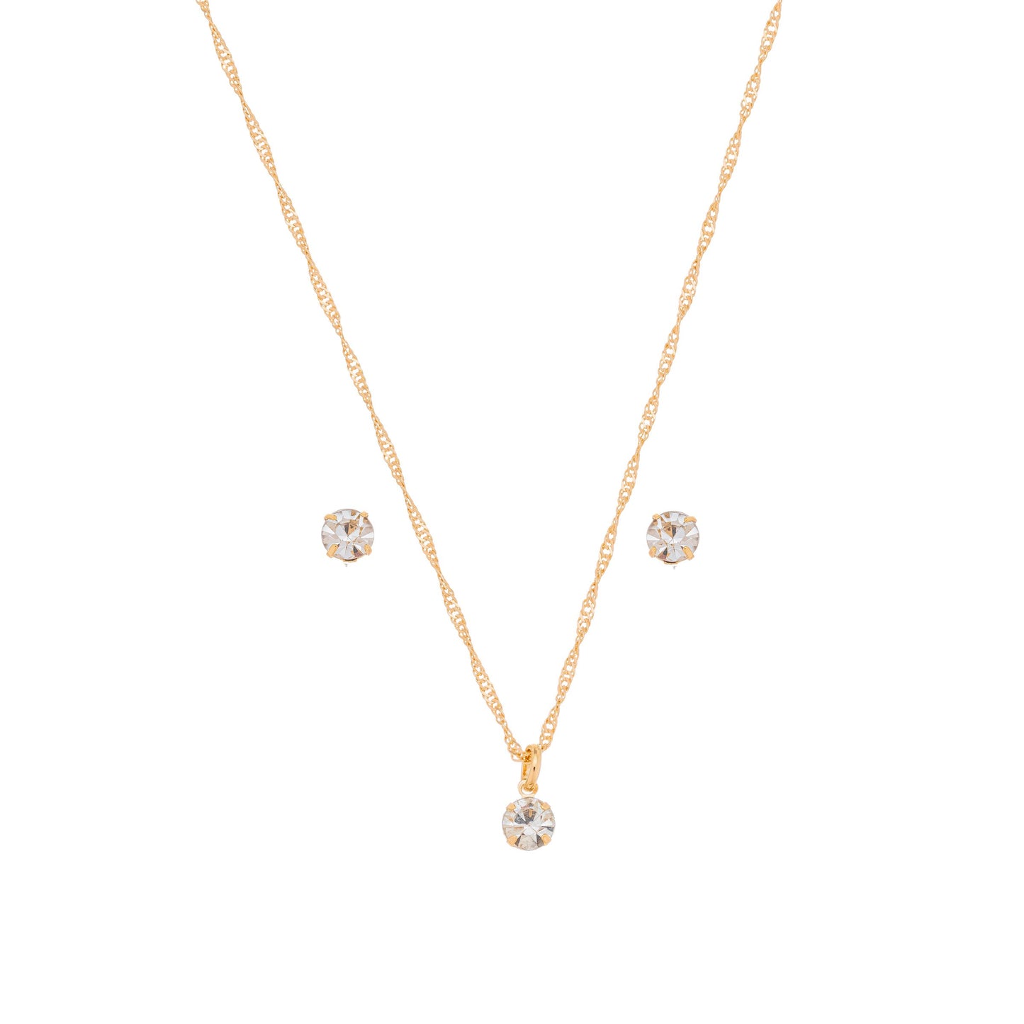 Conjunto ponto de luz banhado a ouro 18k