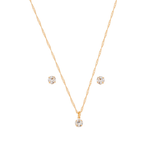 Conjunto ponto de luz banhado a ouro 18k