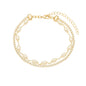 Pulseira dupla com pérolas e zircônias banhada a ouro 18k - Biju & Cia.