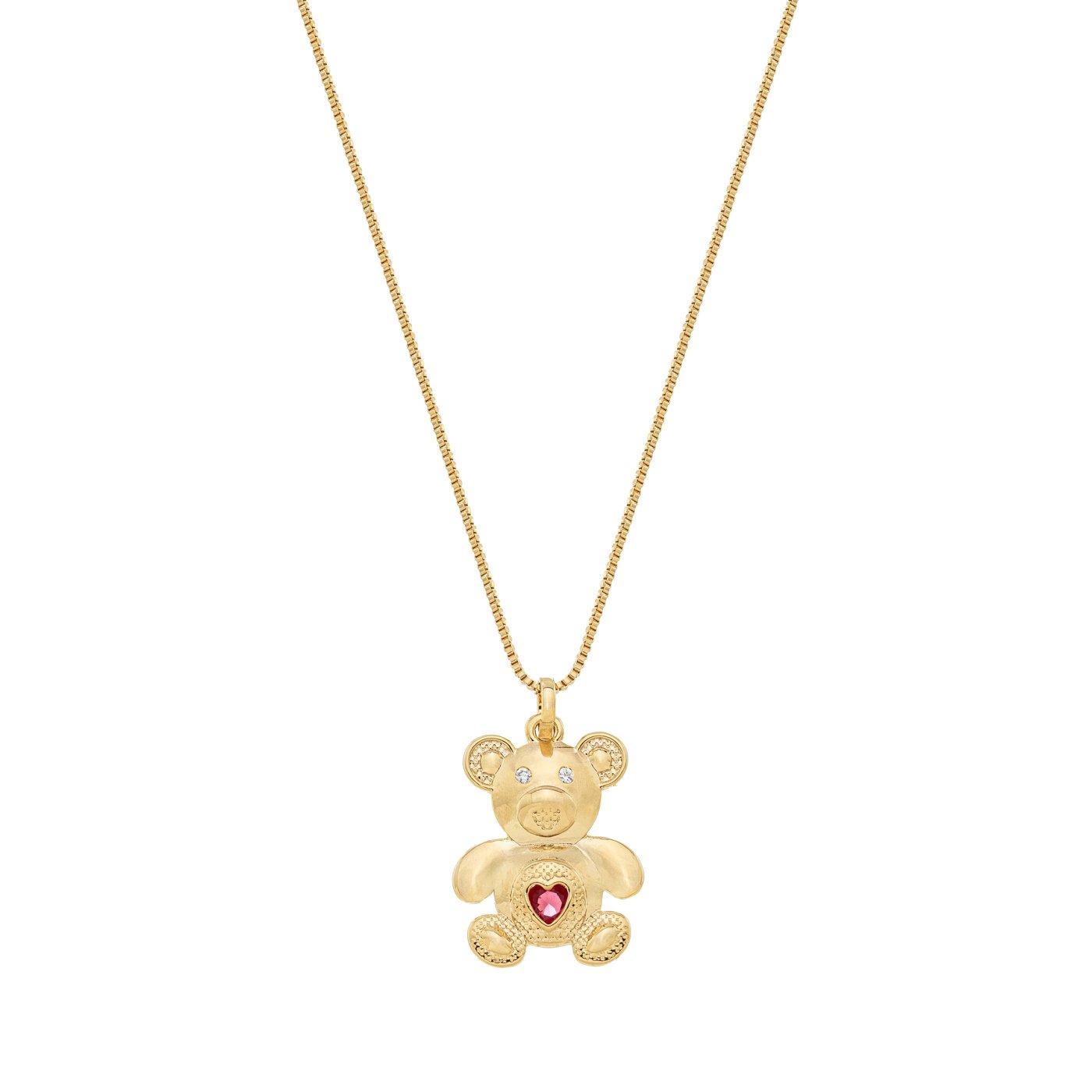 Gargantilha urso com pedra banhada a ouro 18k - Biju & Cia.