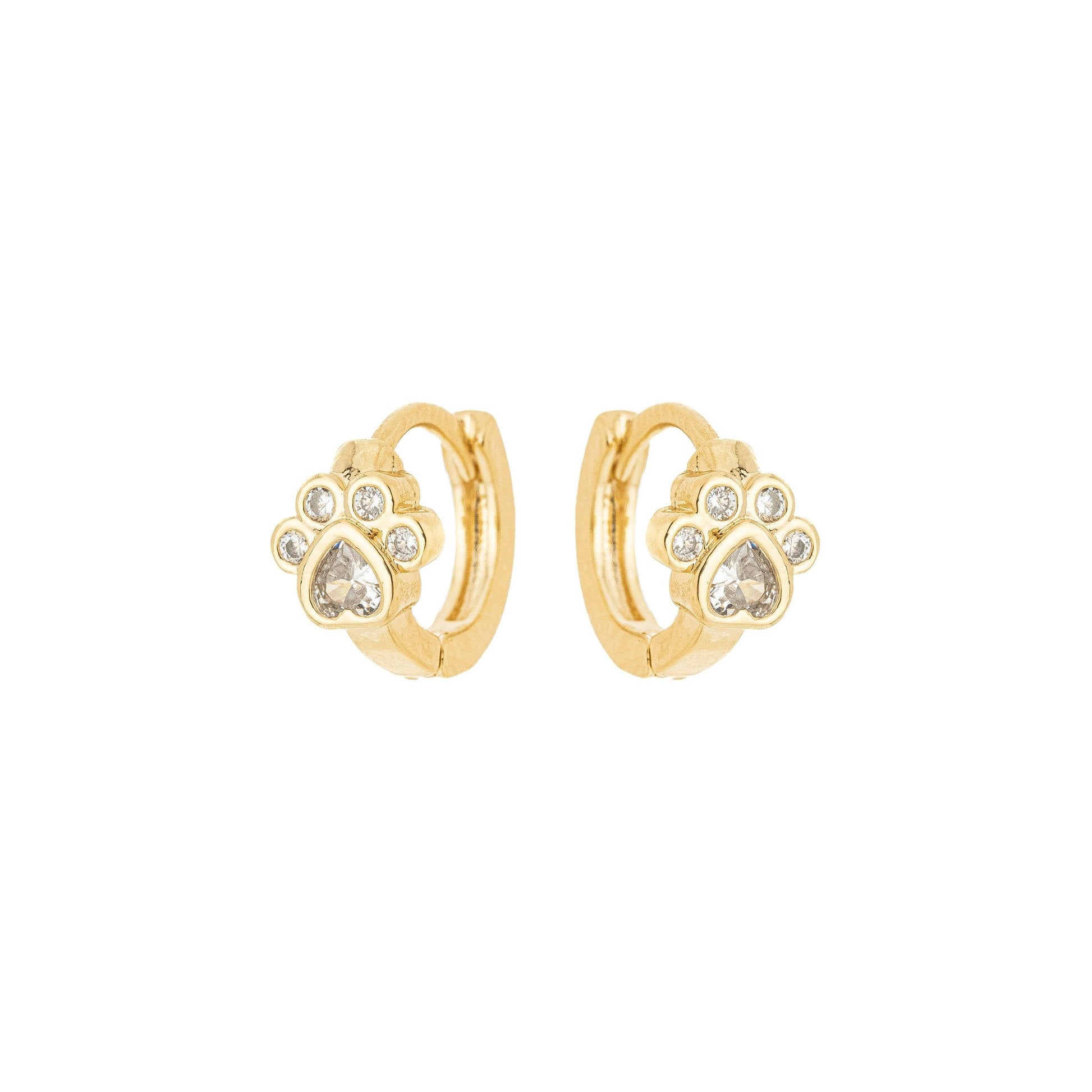 Argola articulada com pata de zircônia banhada a ouro 18k - Biju & Cia.