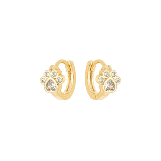 Argola articulada com pata de zircônia banhada a ouro 18k - Biju & Cia.